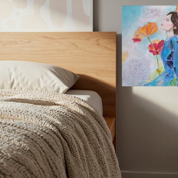 Original Abstract Realism Painting Floral Portrait • 12x12 Art - Picture 2 of 2